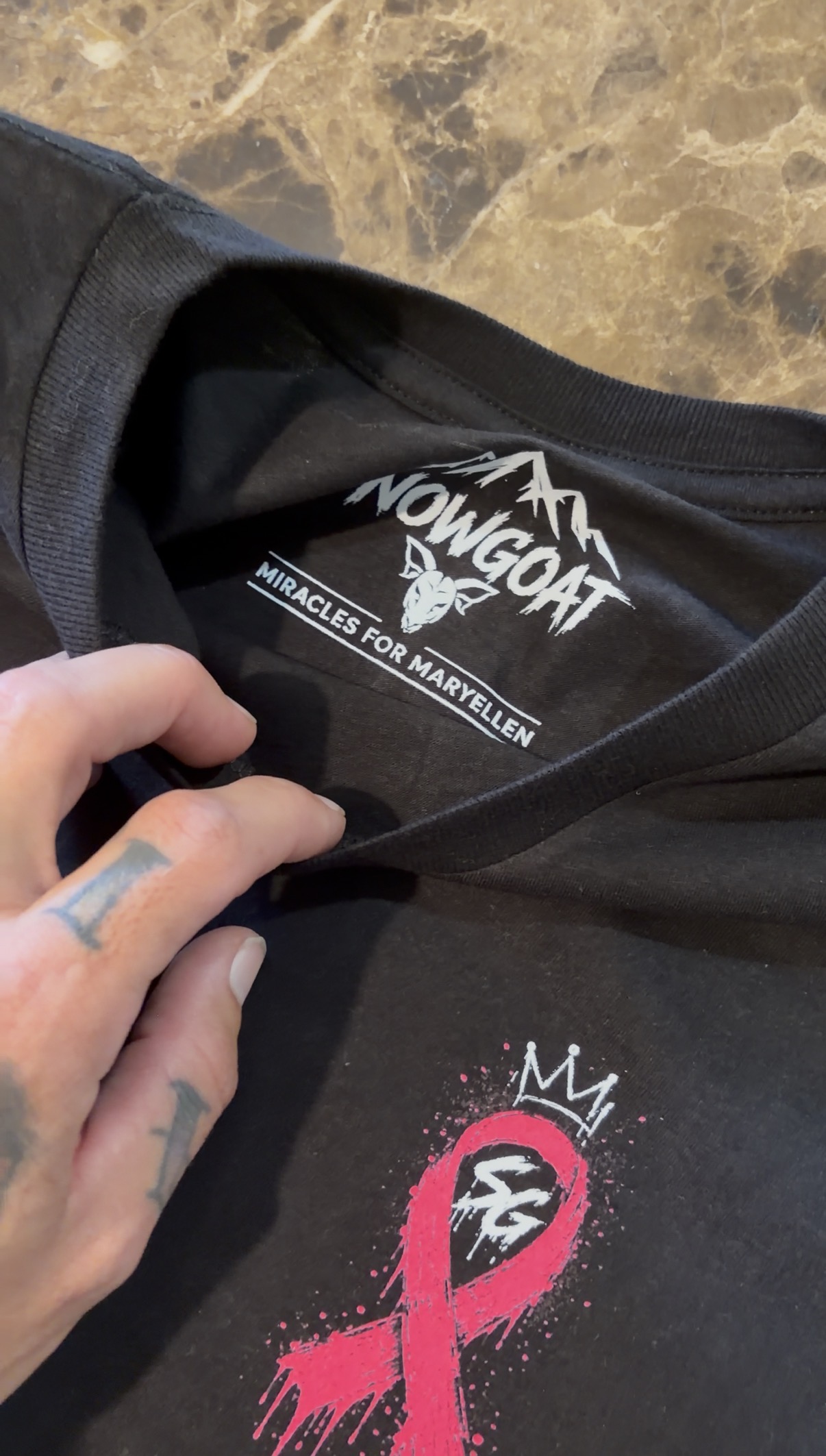 Miracles for MaryEllen Tee — Miracles for MaryEllen neck print